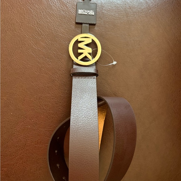 Michael Kors Brown Gold Buckle Belt - Picture 2 of 4